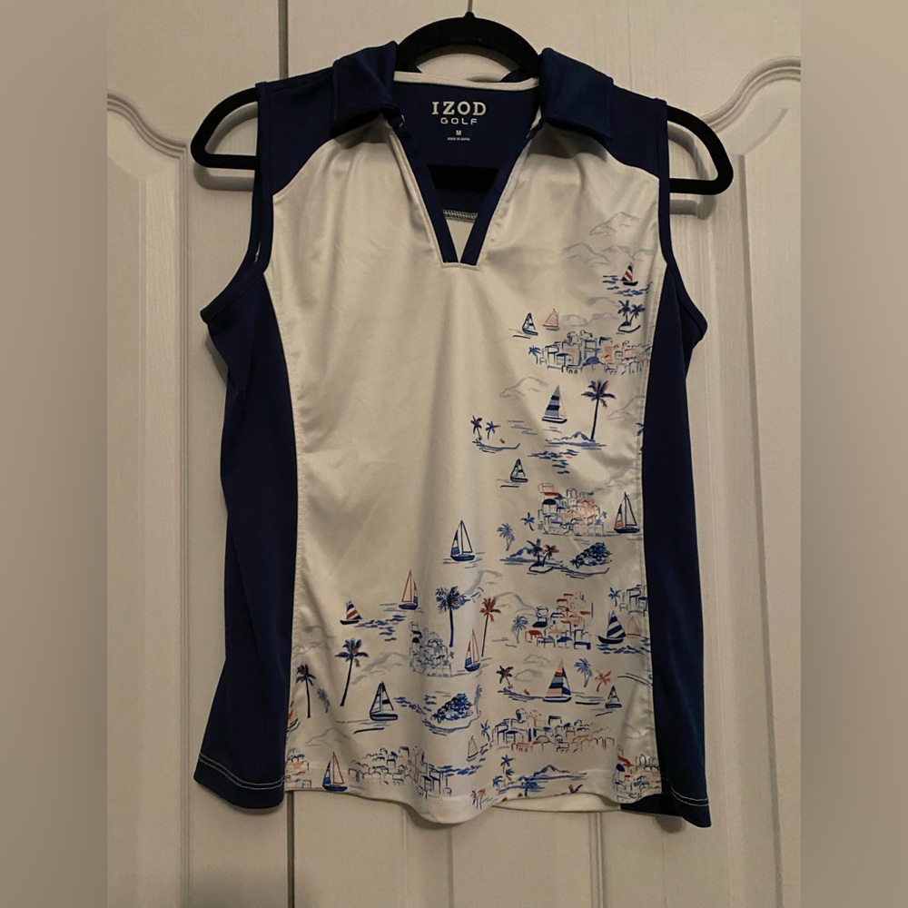 Izod Golf Navy Sleeveless Top